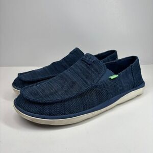 Sanuk Vagabond Tripper Men's US 13 Blue Mesh Slip-On Loafers Comfort Shoes